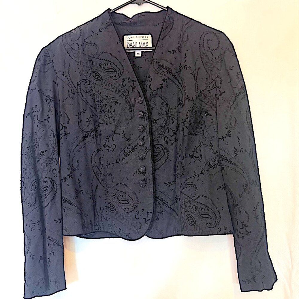 Elegant Vintage Lois Snyder Dani Max embroidered blazer 14P